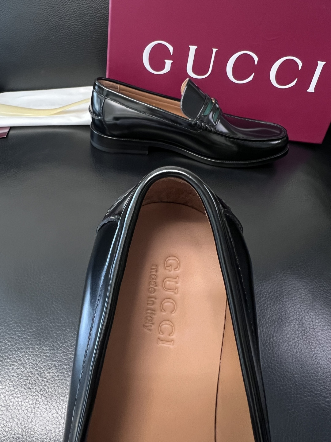 Gucci 高品质  顶级工艺品  古奇  皮高帮专柜新款原厂配置，意大利进口牛皮面料，进口牛皮内里垫，