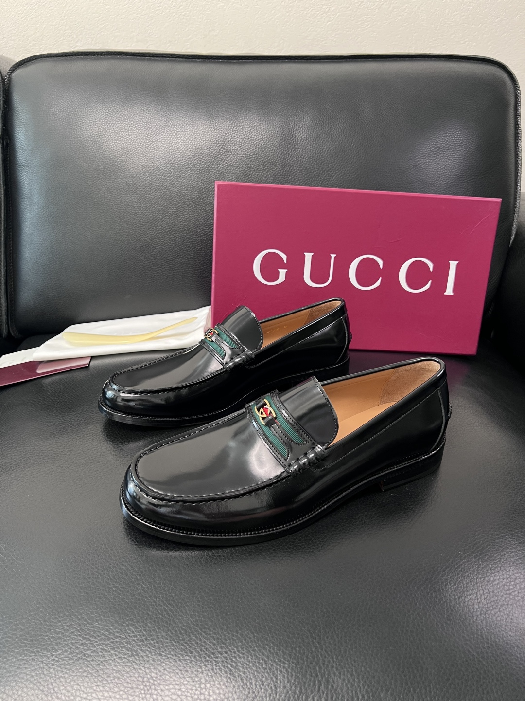 Gucci 高品质  顶级工艺品  古奇  皮高帮专柜新款原厂配置，意大利进口牛皮面料，进口牛皮内里垫，