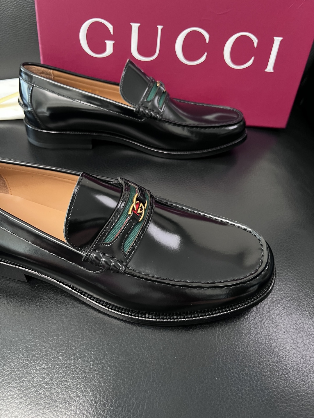 Gucci 高品质  顶级工艺品  古奇  皮高帮专柜新款原厂配置，意大利进口牛皮面料，进口牛皮内里垫，