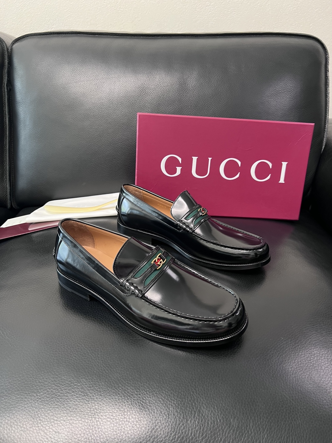 Gucci 高品质  顶级工艺品  古奇  皮高帮专柜新款原厂配置，意大利进口牛皮面料，进口牛皮内里垫，