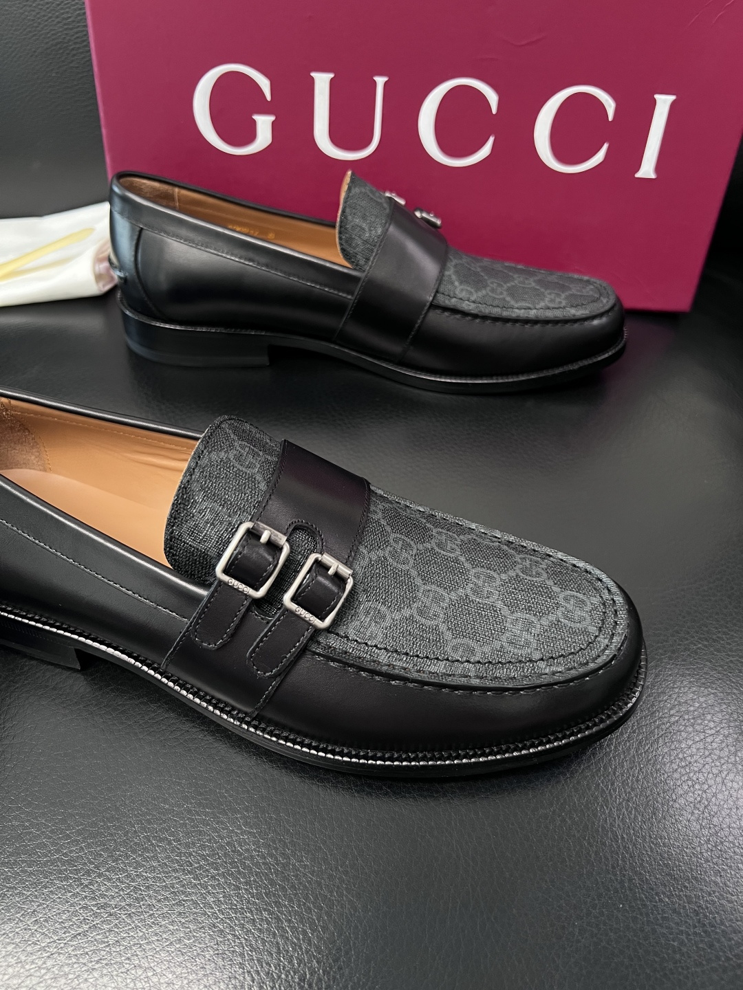 Gucci 高品质  顶级工艺品  古奇  皮高帮专柜新款原厂配置，意大利进口牛皮面料，进口牛皮内里垫，