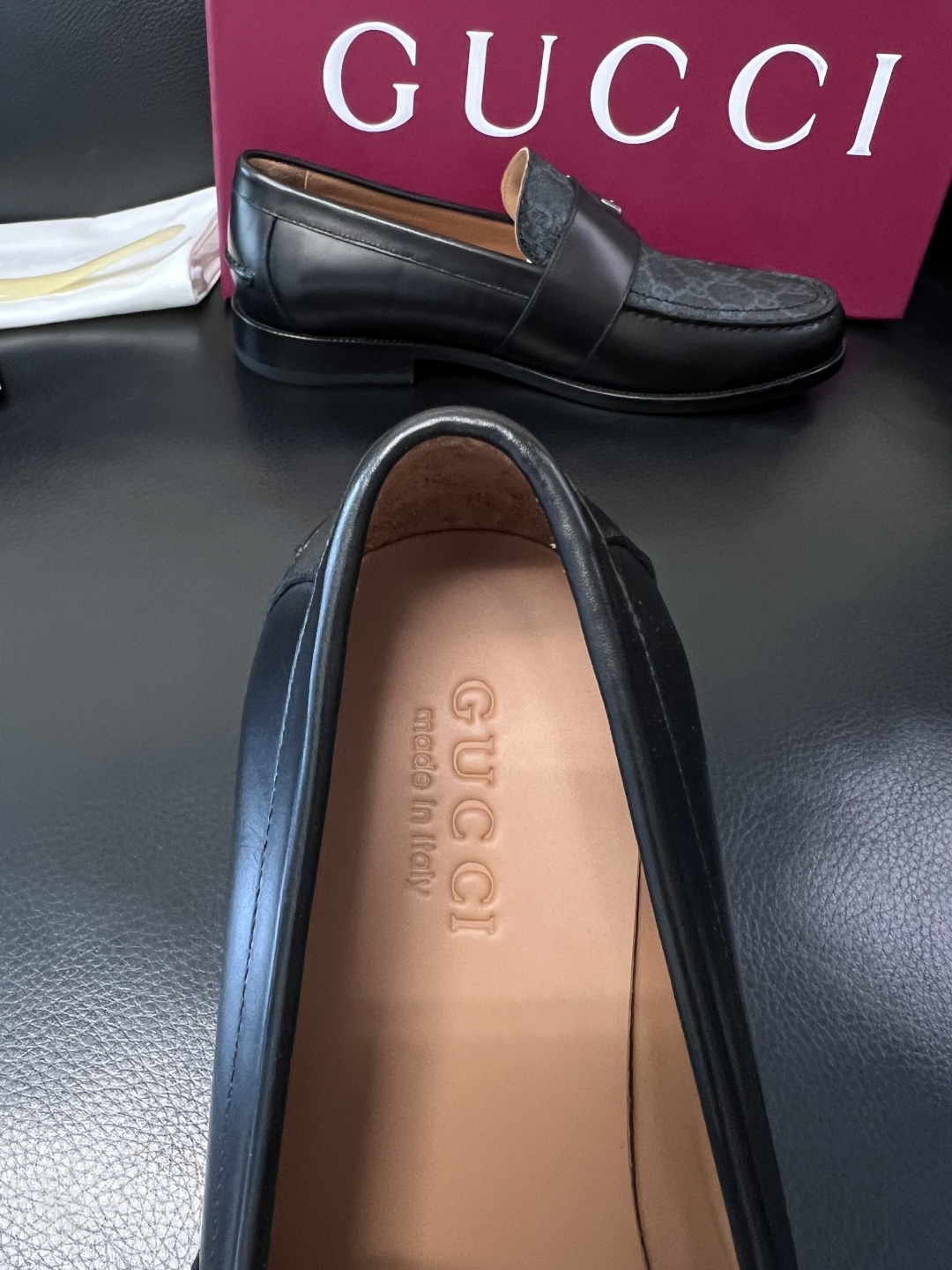 Gucci 高品质  顶级工艺品  古奇  皮高帮专柜新款原厂配置，意大利进口牛皮面料，进口牛皮内里垫，