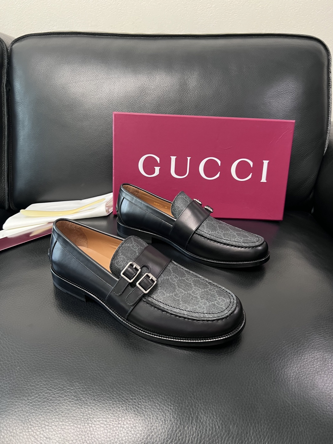 Gucci 高品质  顶级工艺品  古奇  皮高帮专柜新款原厂配置，意大利进口牛皮面料，进口牛皮内里垫，