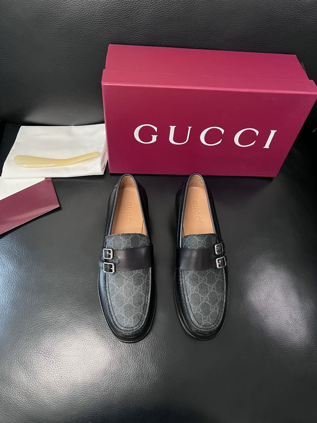 Gucci 高品质  顶级工艺品  古奇  皮高帮专柜新款原厂配置，意大利进口牛皮面料，进口牛皮内里垫，