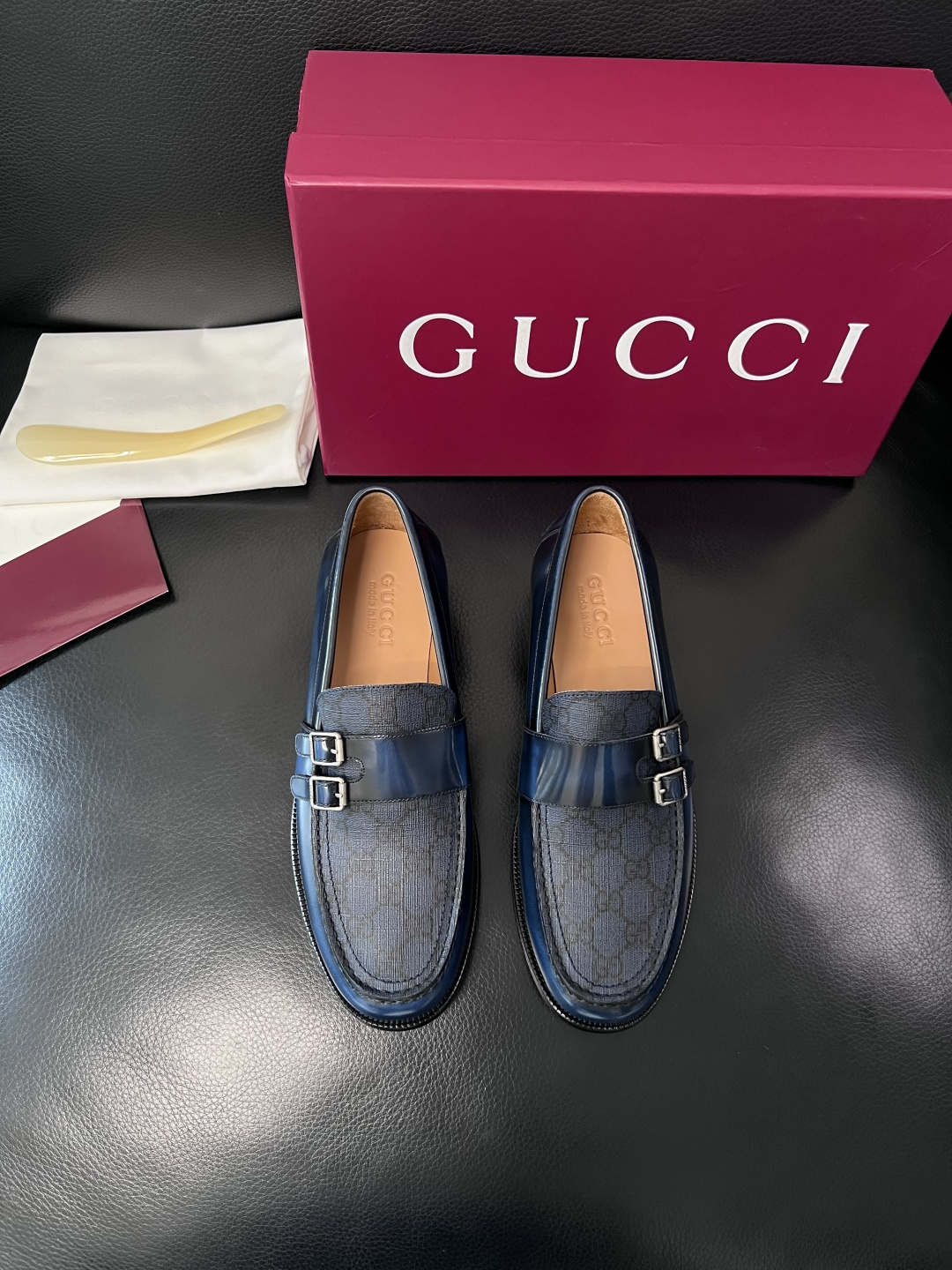 Gucci 高品质  顶级工艺品  古奇  皮高帮专柜新款原厂配置，意大利进口牛皮面料，进口牛皮内里垫，