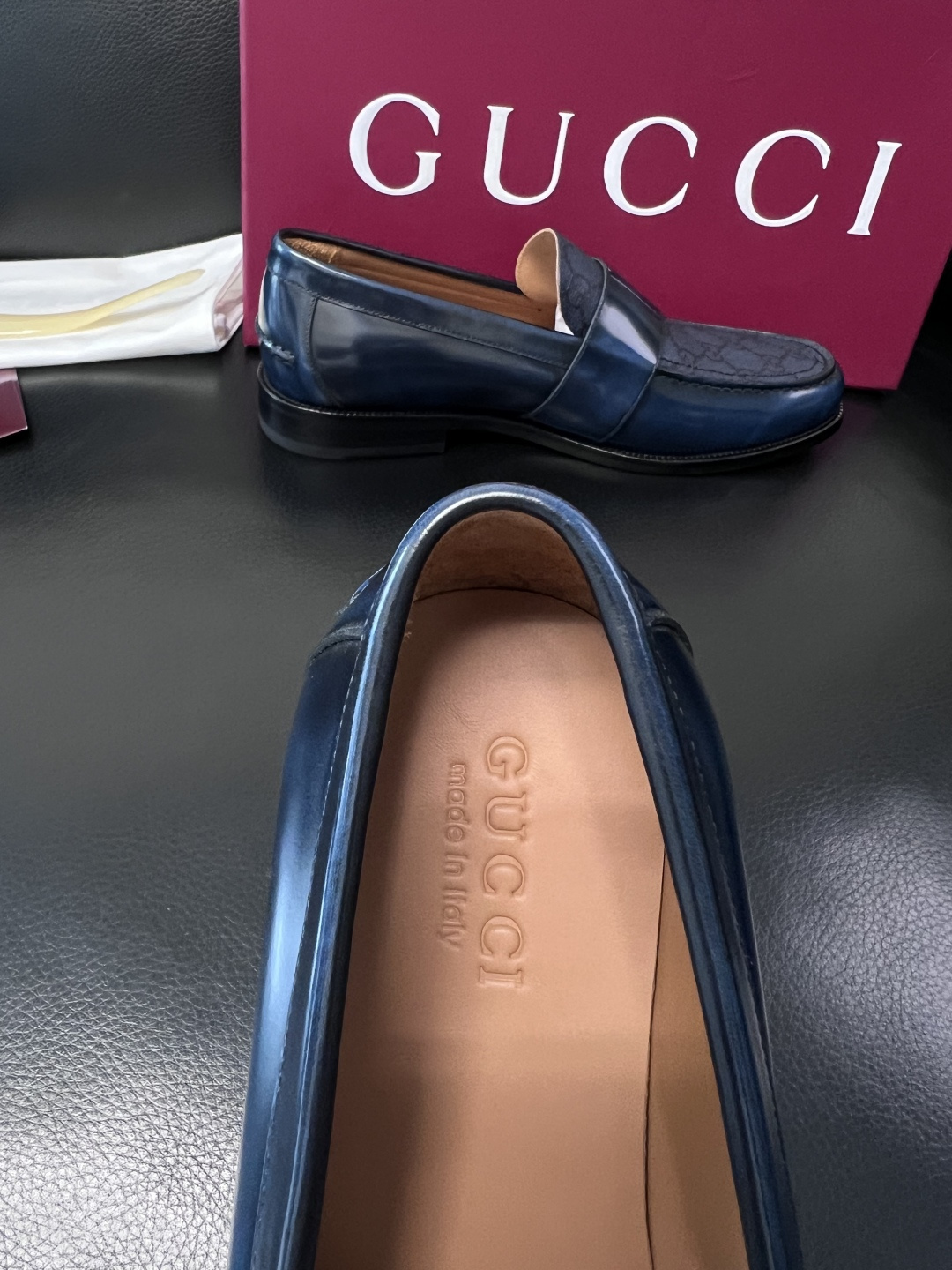 Gucci 高品质  顶级工艺品  古奇  皮高帮专柜新款原厂配置，意大利进口牛皮面料，进口牛皮内里垫，