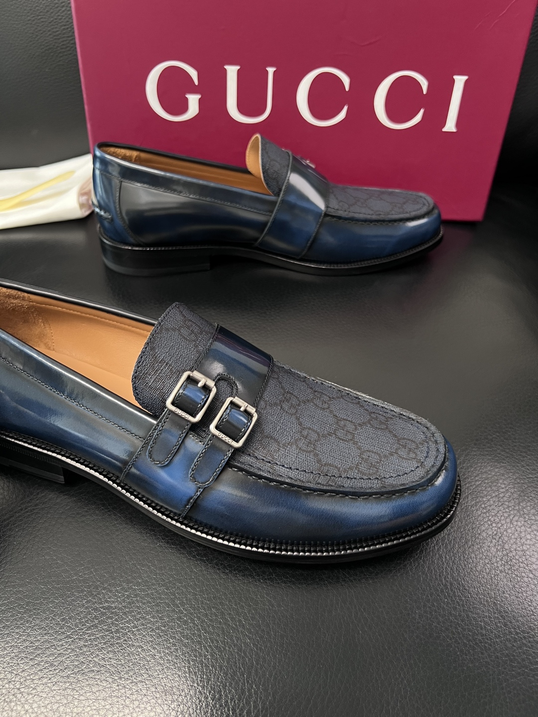 Gucci 高品质  顶级工艺品  古奇  皮高帮专柜新款原厂配置，意大利进口牛皮面料，进口牛皮内里垫，