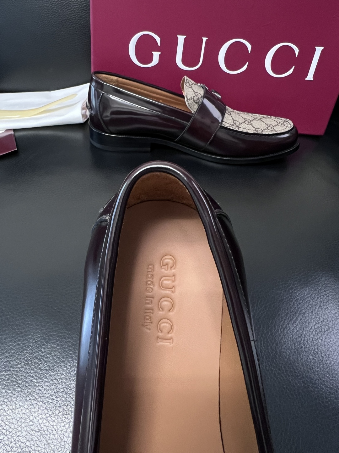 Gucci 高品质  顶级工艺品  古奇  皮高帮专柜新款原厂配置，意大利进口牛皮面料，进口牛皮内里垫，