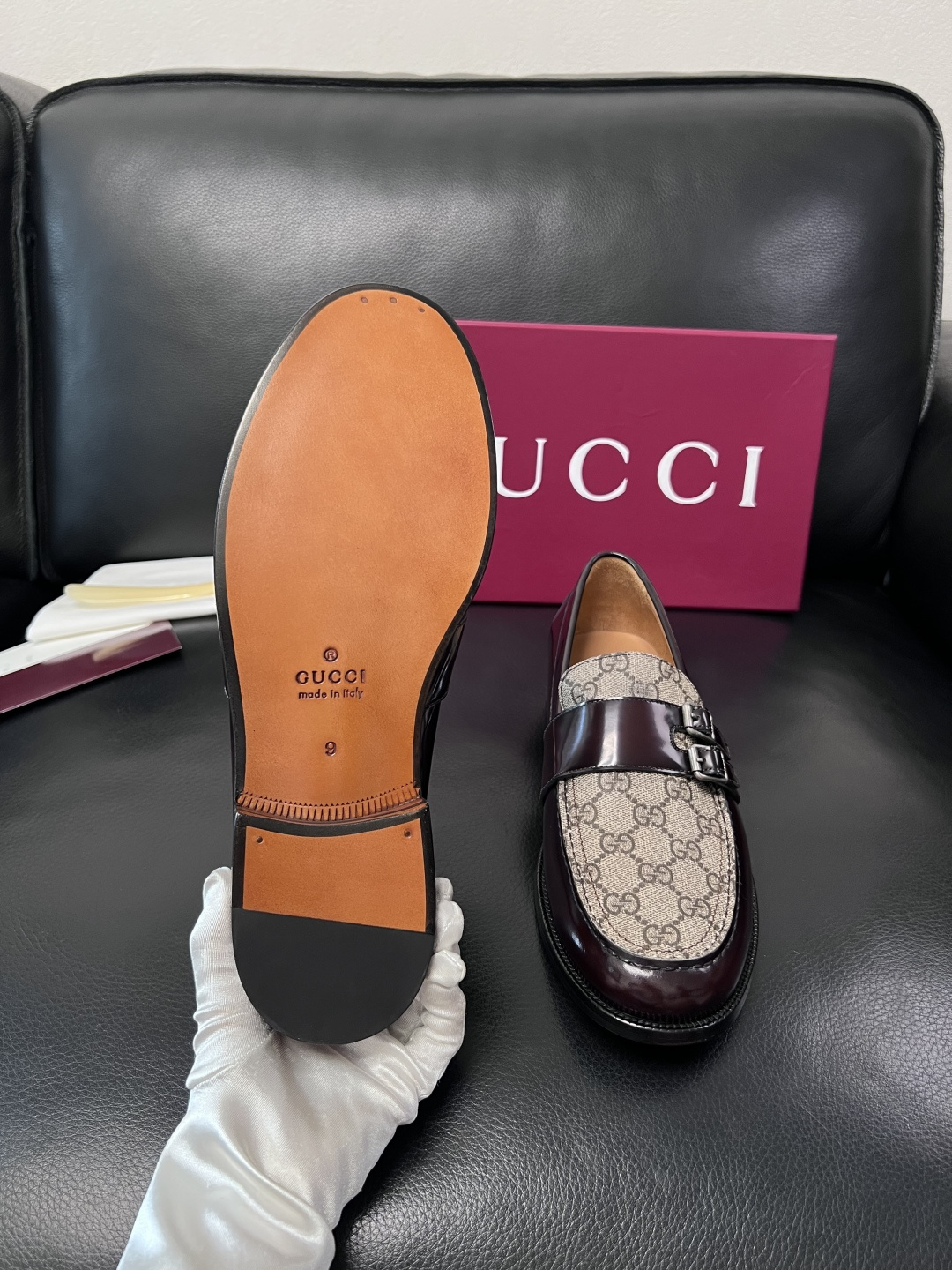 Gucci 高品质  顶级工艺品  古奇  皮高帮专柜新款原厂配置，意大利进口牛皮面料，进口牛皮内里垫，