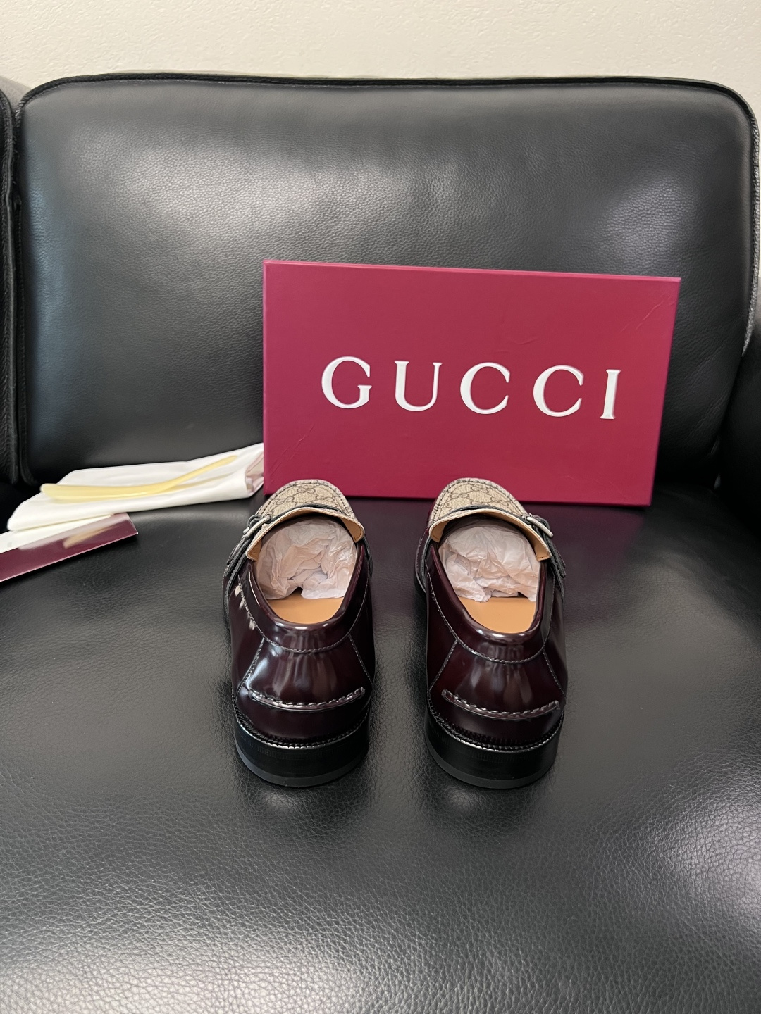 Gucci 高品质  顶级工艺品  古奇  皮高帮专柜新款原厂配置，意大利进口牛皮面料，进口牛皮内里垫，