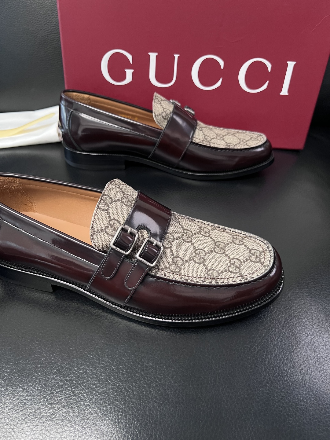 Gucci 高品质  顶级工艺品  古奇  皮高帮专柜新款原厂配置，意大利进口牛皮面料，进口牛皮内里垫，