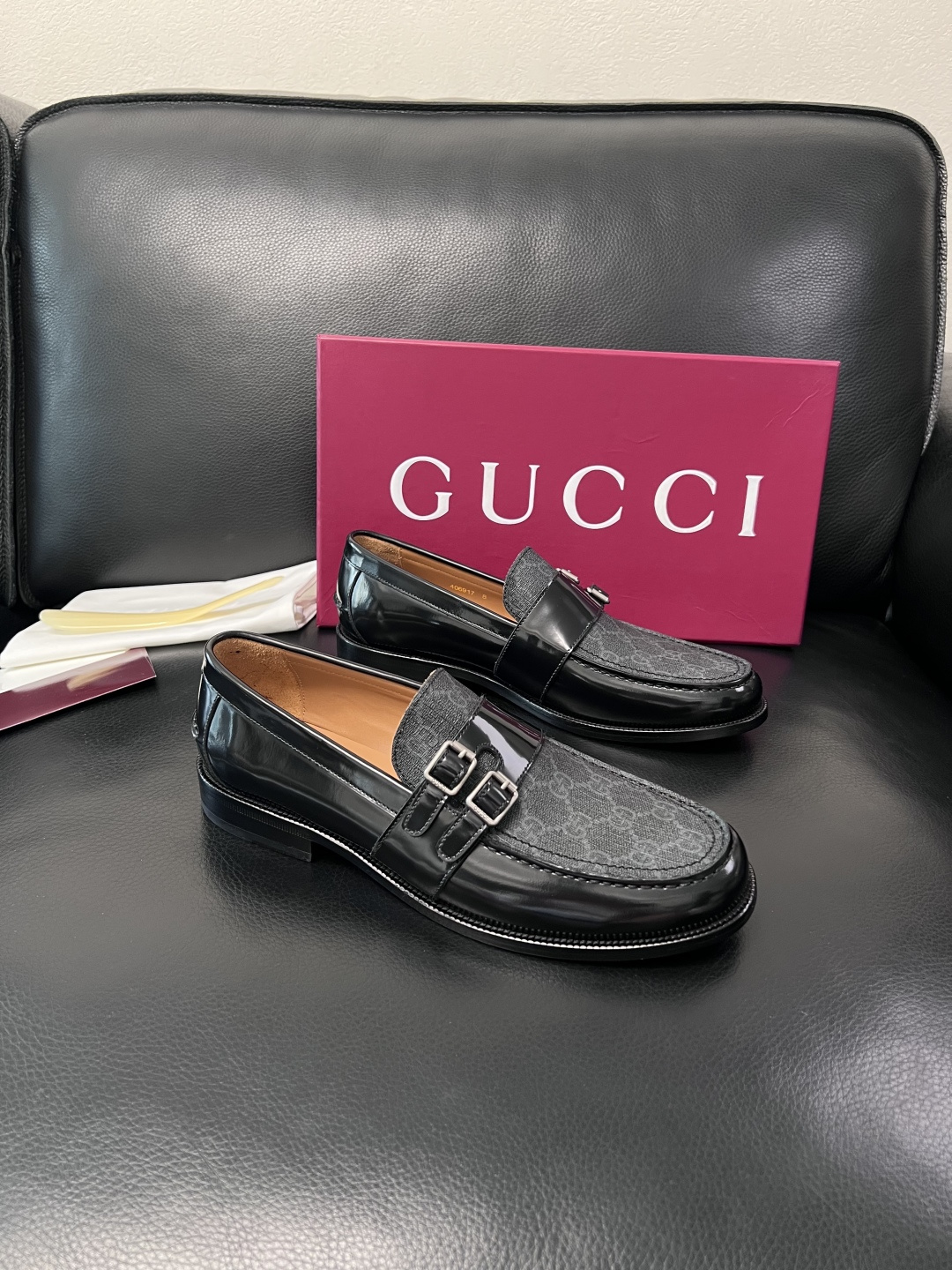 Gucci 高品质  顶级工艺品  古奇  皮高帮专柜新款原厂配置，意大利进口牛皮面料，进口牛皮内里垫，