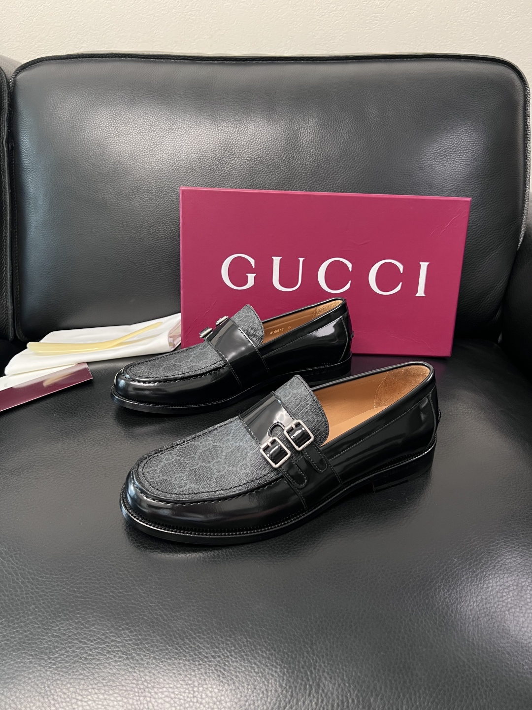 Gucci 高品质  顶级工艺品  古奇  皮高帮专柜新款原厂配置，意大利进口牛皮面料，进口牛皮内里垫，