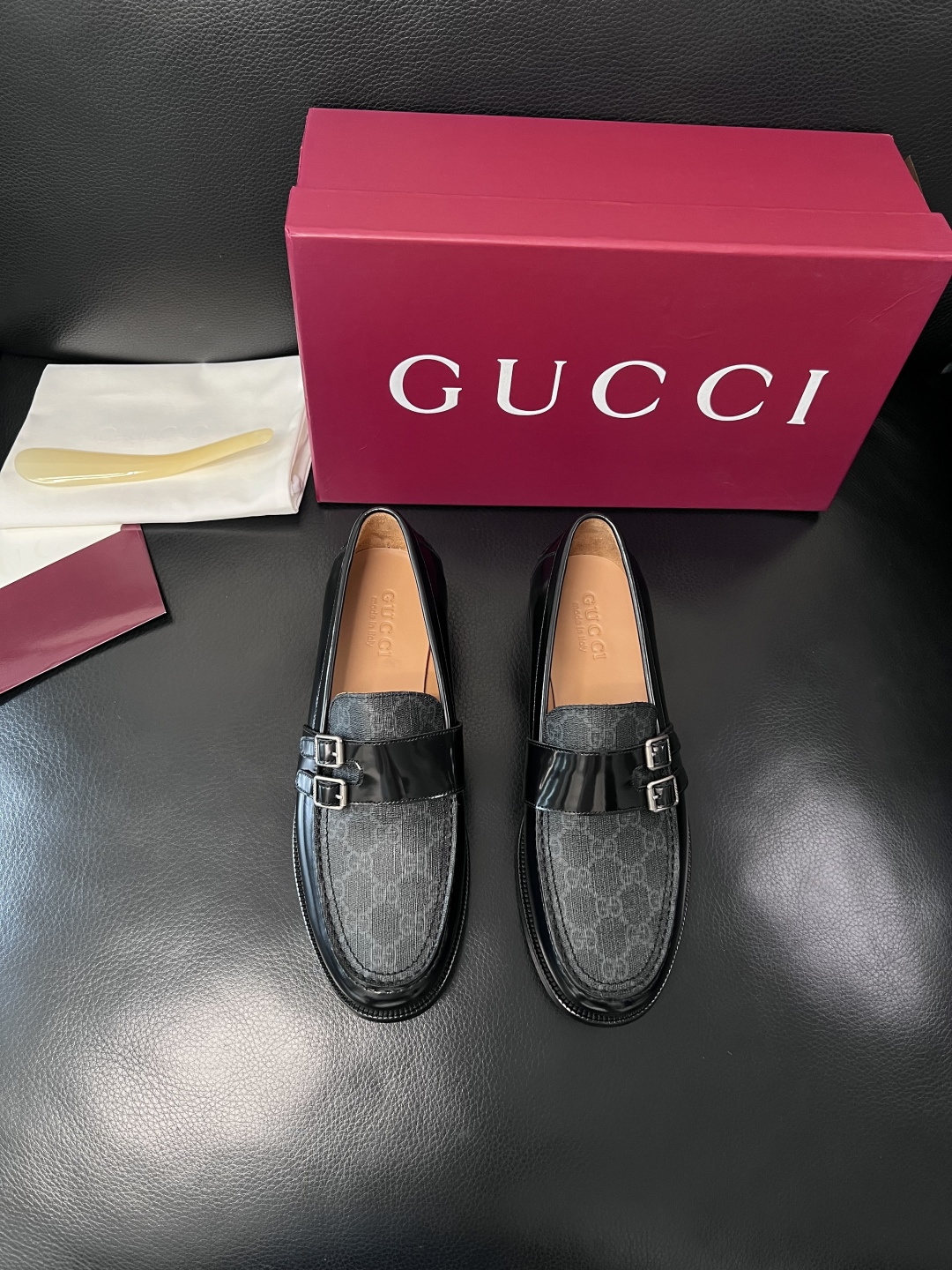 Gucci 高品质  顶级工艺品  古奇  皮高帮专柜新款原厂配置，意大利进口牛皮面料，进口牛皮内里垫，