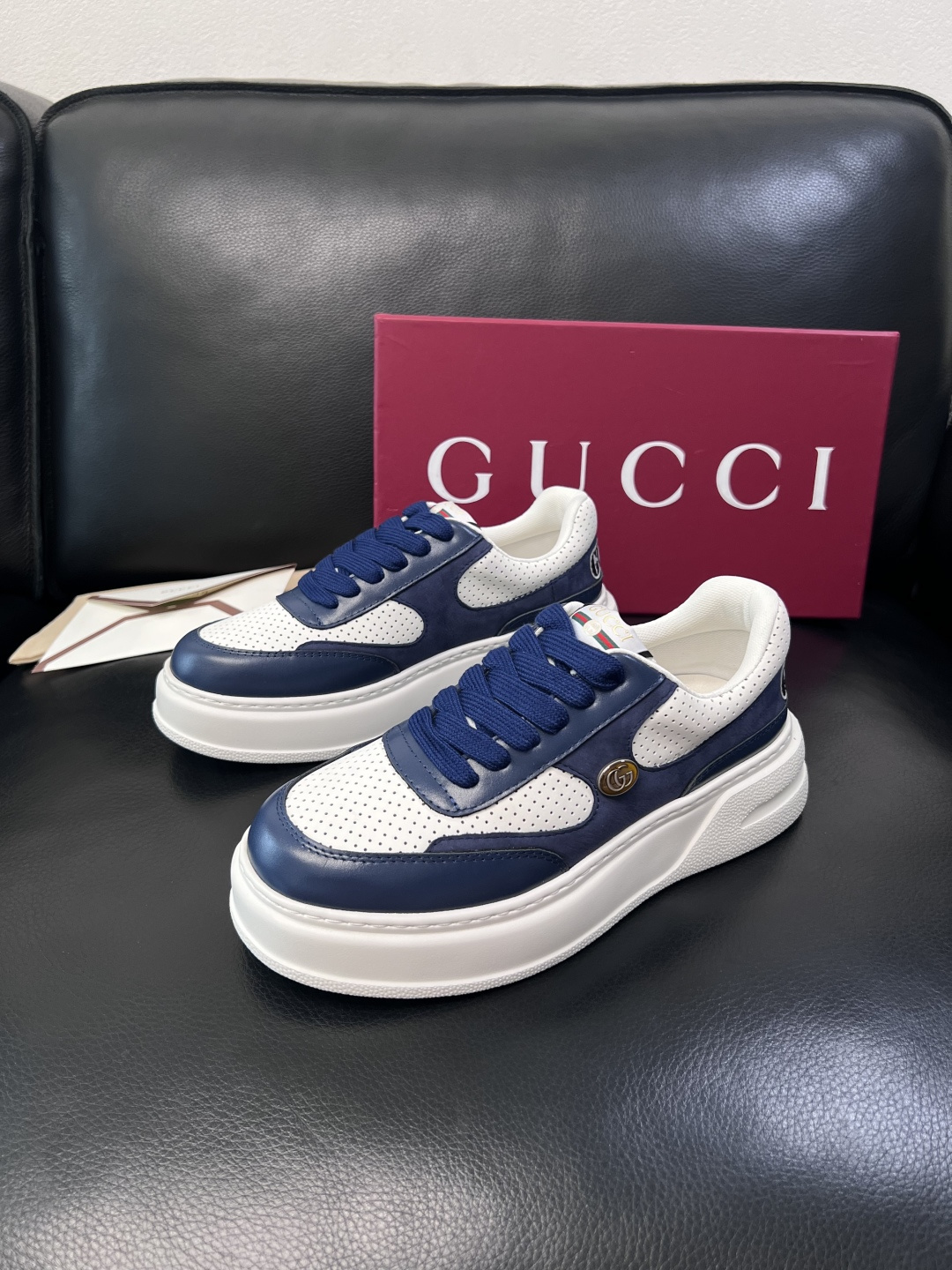 Gucci  高品质  顶级工艺品  古奇  专柜新款原厂配置，意大利进口牛皮搭配印花布面料，进口牛皮内
