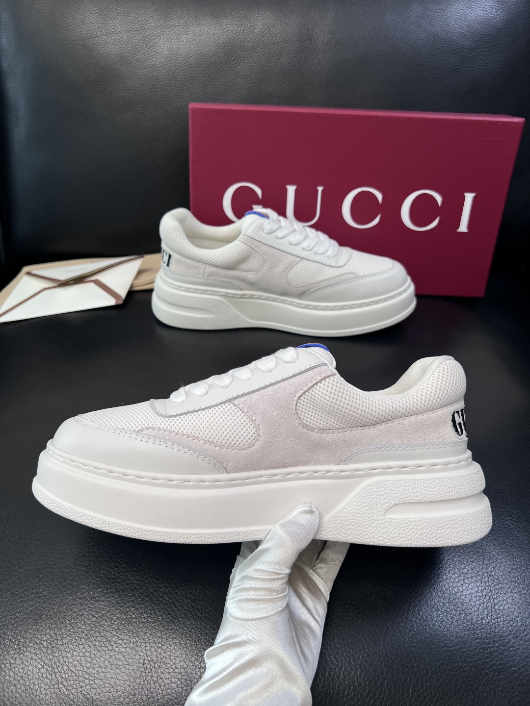 Gucci  高品质  顶级工艺品  古奇  专柜新款原厂配置，意大利进口牛皮搭配印花布面料，进口牛皮内
