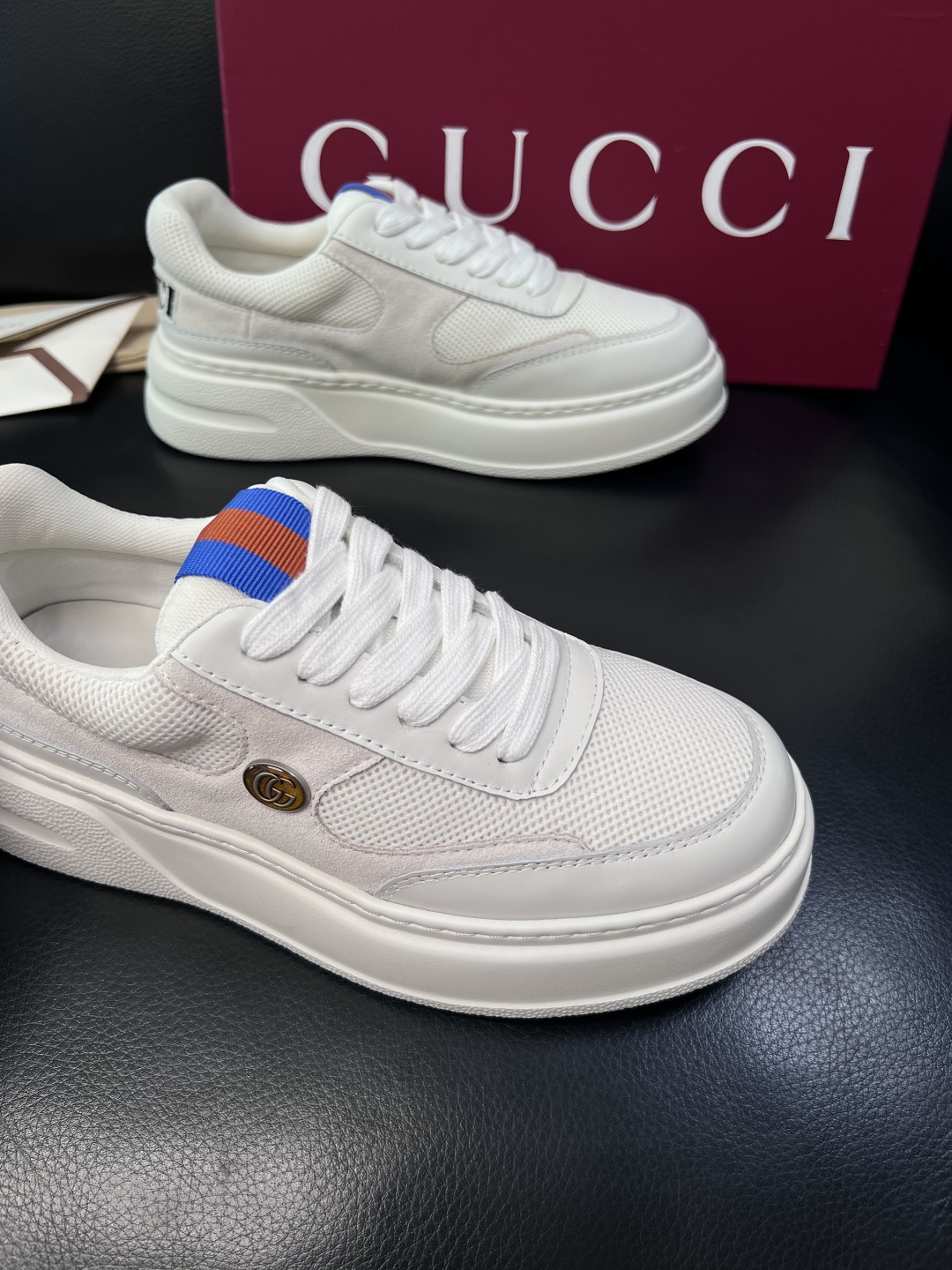 Gucci  高品质  顶级工艺品  古奇  专柜新款原厂配置，意大利进口牛皮搭配印花布面料，进口牛皮内