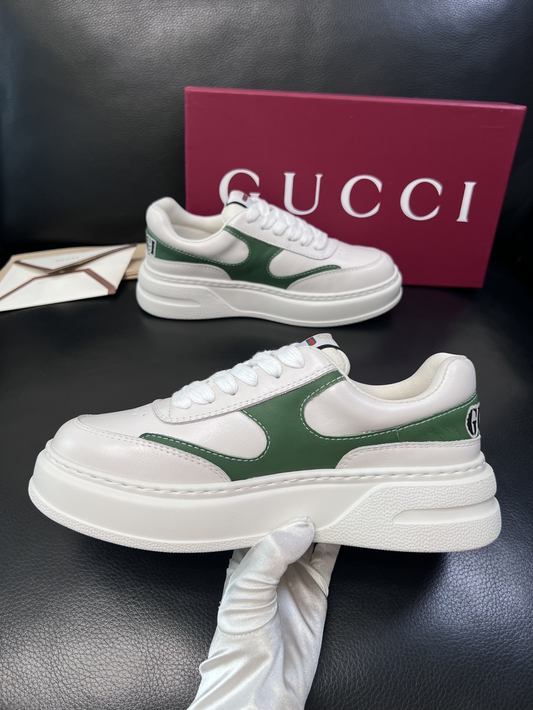 Gucci  高品质  顶级工艺品  古奇  专柜新款原厂配置，意大利进口牛皮搭配印花布面料，进口牛皮内