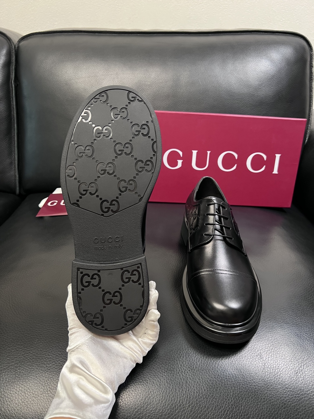 Gucci 高品质  顶级工艺品  古奇  皮鞋专柜新款原厂配置，意大利进口牛皮面料，进口牛皮内里垫，透