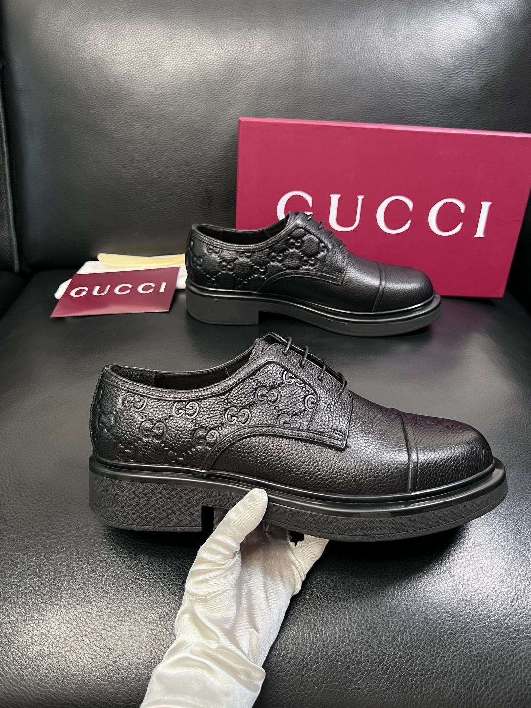 Gucci 高品质  顶级工艺品  古奇  皮鞋专柜新款原厂配置，意大利进口牛皮面料，进口牛皮内里垫，透