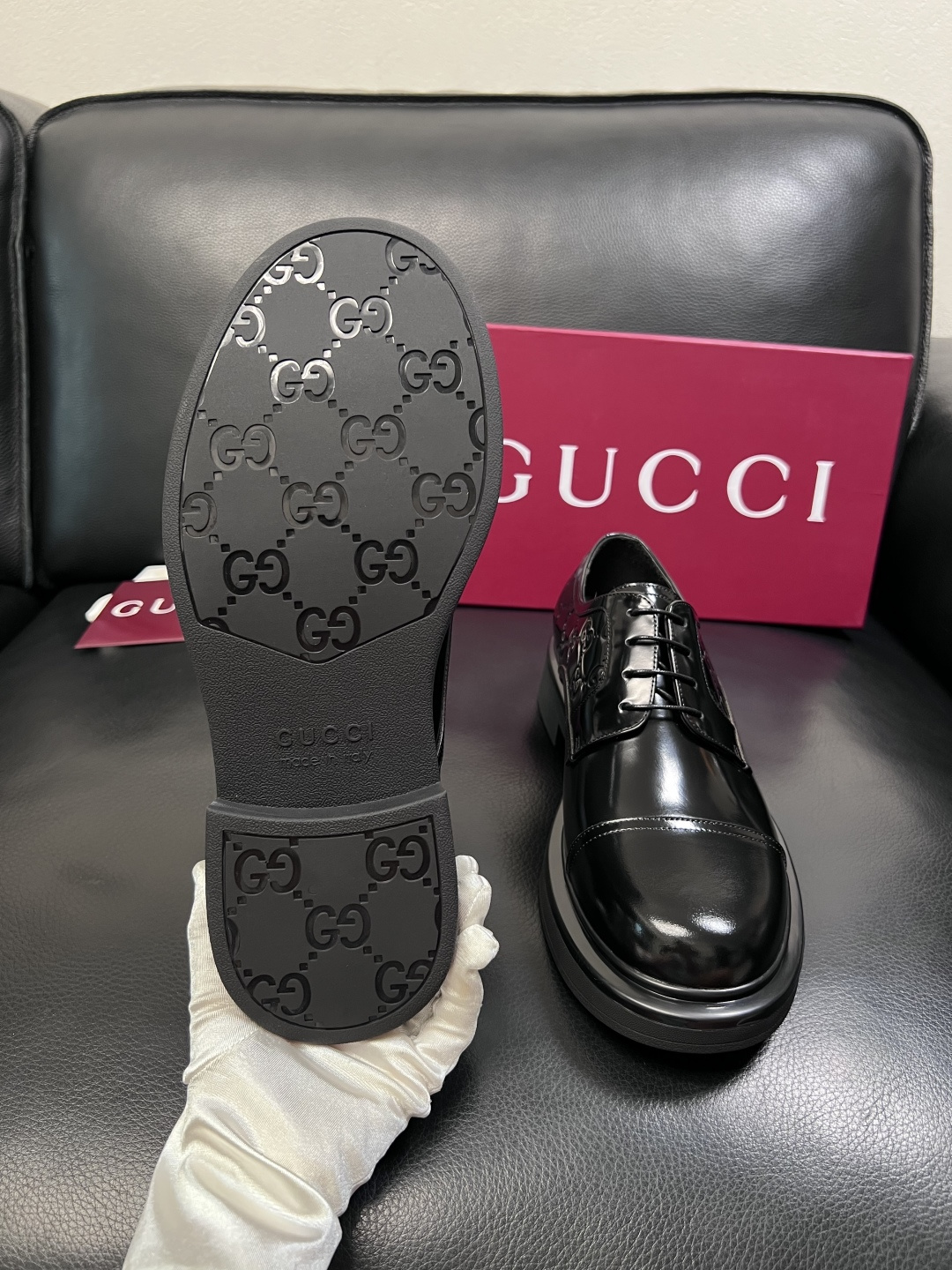 Gucci 高品质  顶级工艺品  古奇  皮鞋专柜新款原厂配置，意大利进口牛皮面料，进口牛皮内里垫，透
