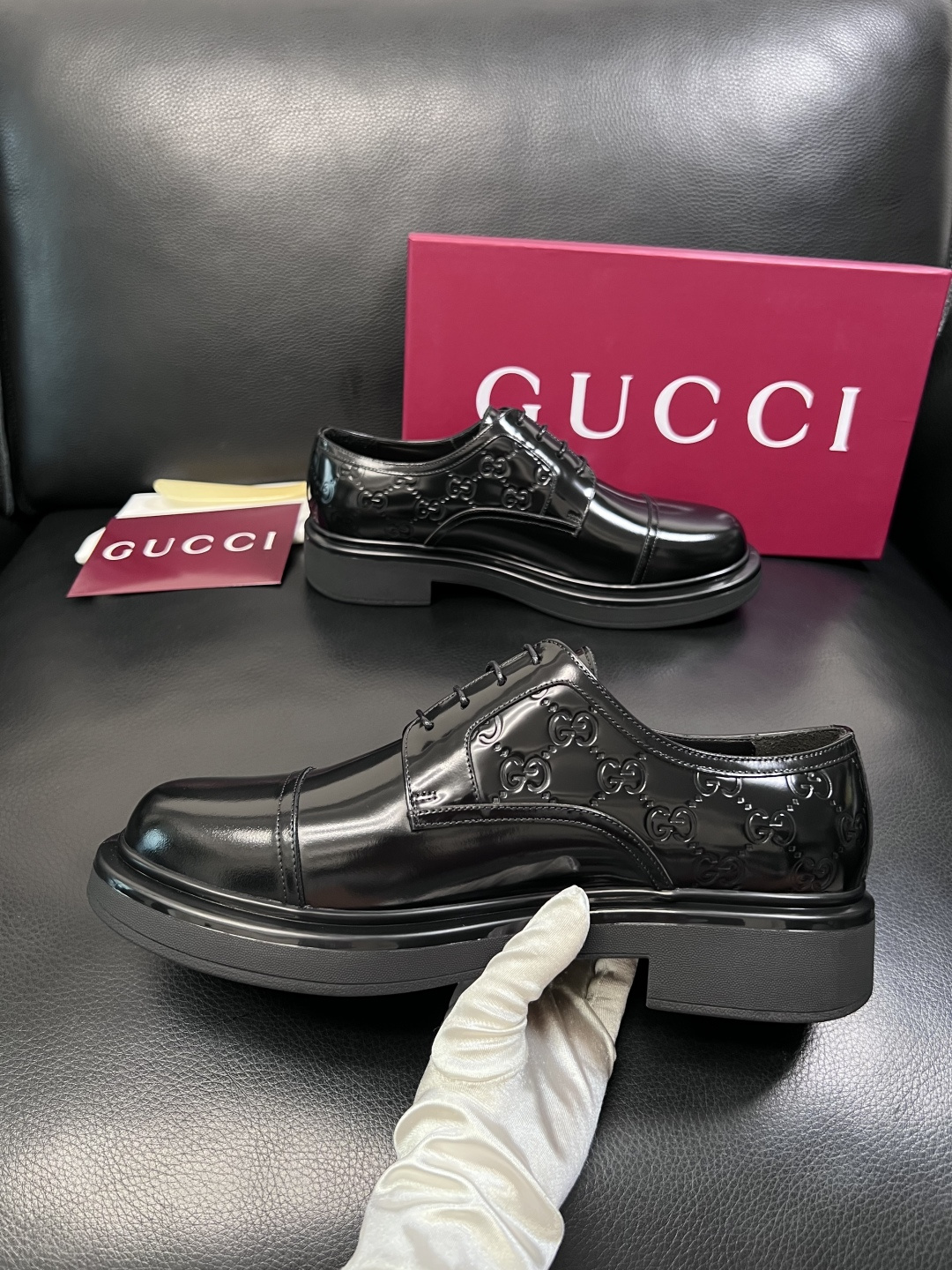 Gucci 高品质  顶级工艺品  古奇  皮鞋专柜新款原厂配置，意大利进口牛皮面料，进口牛皮内里垫，透