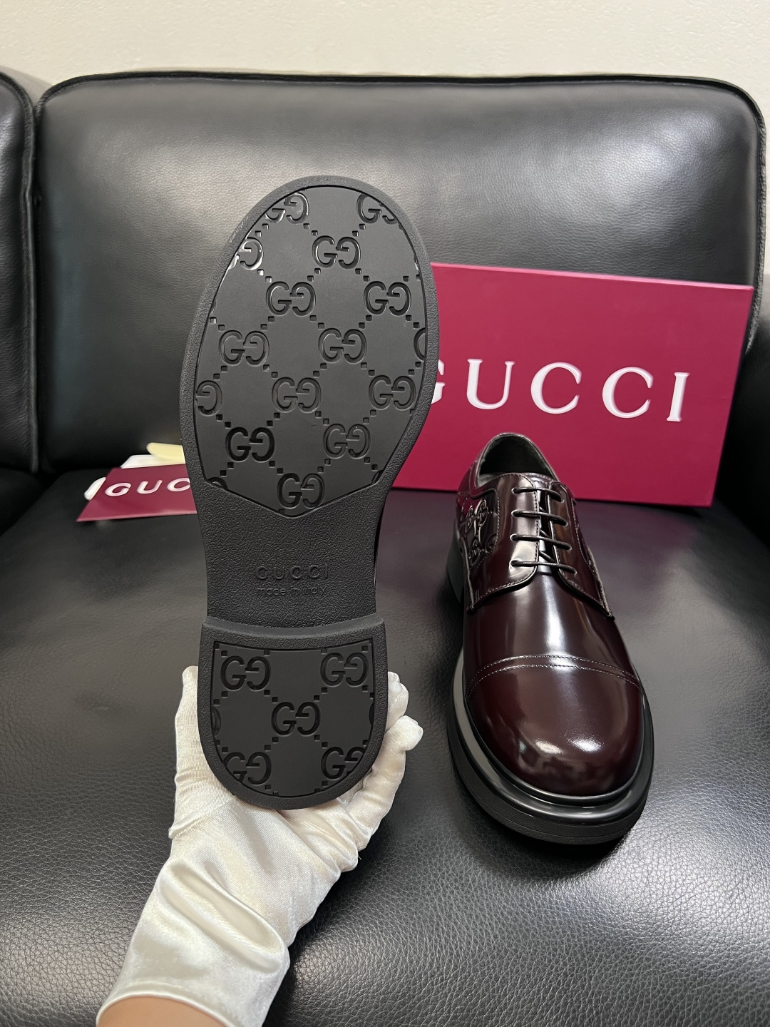 Gucci 高品质  顶级工艺品  古奇  皮鞋专柜新款原厂配置，意大利进口牛皮面料，进口牛皮内里垫，透