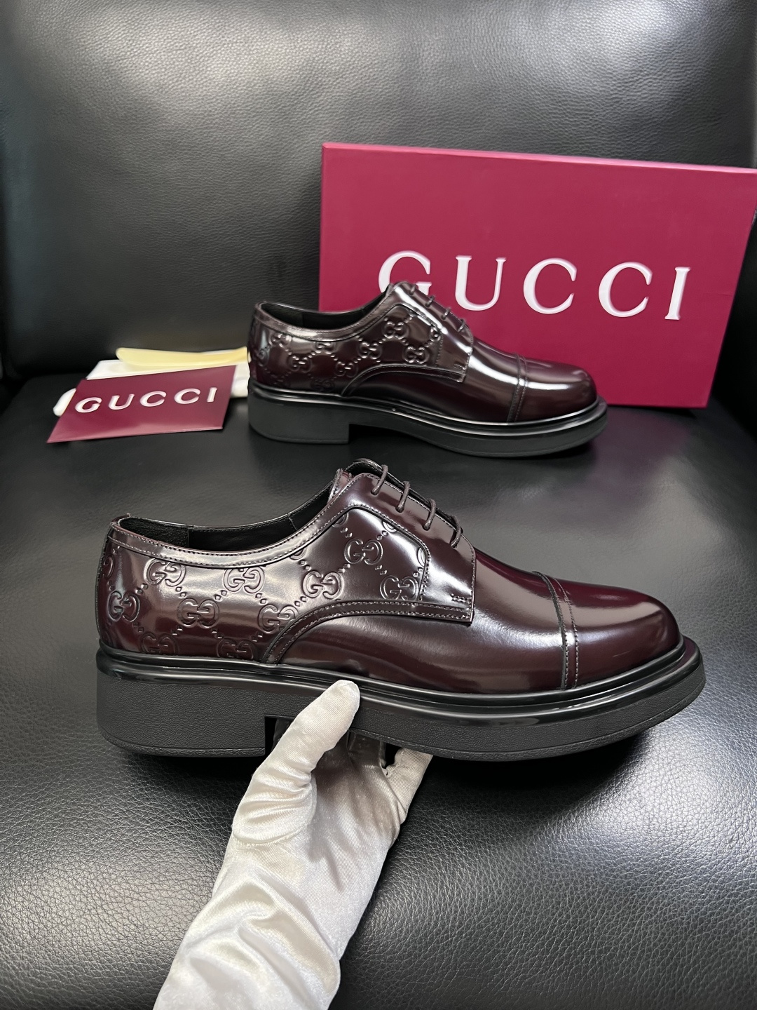 Gucci 高品质  顶级工艺品  古奇  皮鞋专柜新款原厂配置，意大利进口牛皮面料，进口牛皮内里垫，透