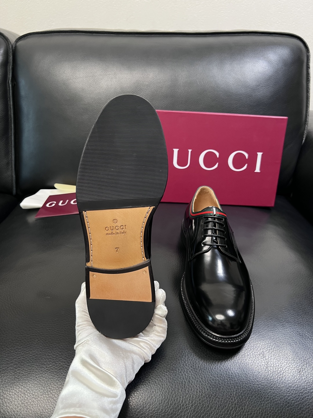 Gucci 高品质  顶级工艺品  古奇  皮鞋专柜新款原厂配置，意大利进口牛皮面料，进口牛皮内里垫，透