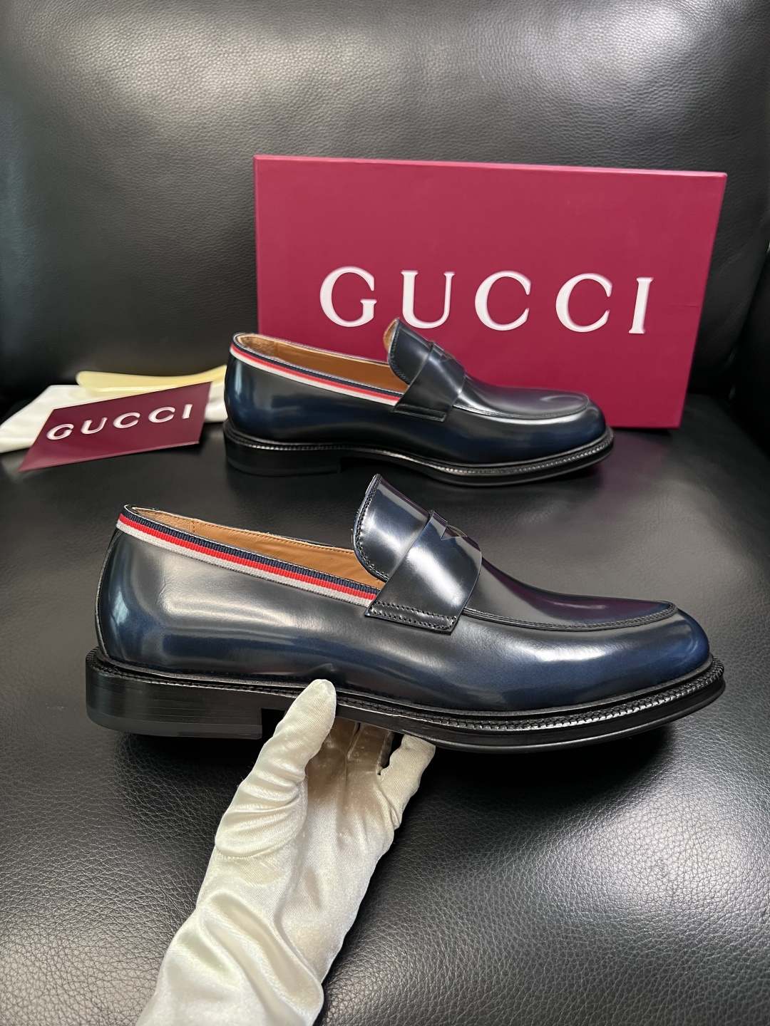 Gucci 高品质  顶级工艺品  古奇  皮鞋专柜新款原厂配置，意大利进口牛皮面料，进口牛皮内里垫，透