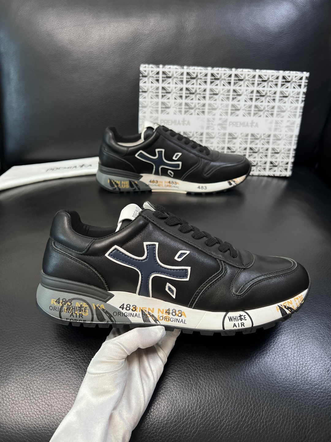 ⚠️只换码不退⚠️   PREMIATA 高品质   顶级工艺品  普瑞米亚达 小牛皮低帮运动鞋本款运动