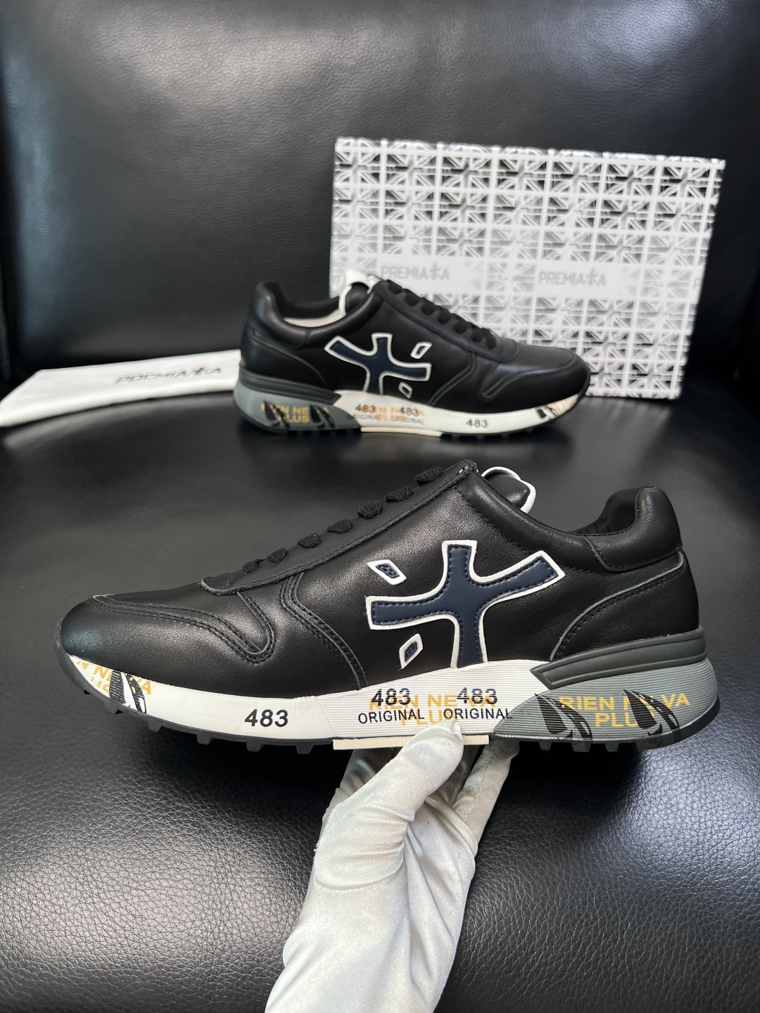 ⚠️只换码不退⚠️   PREMIATA 高品质   顶级工艺品  普瑞米亚达 小牛皮低帮运动鞋本款运动