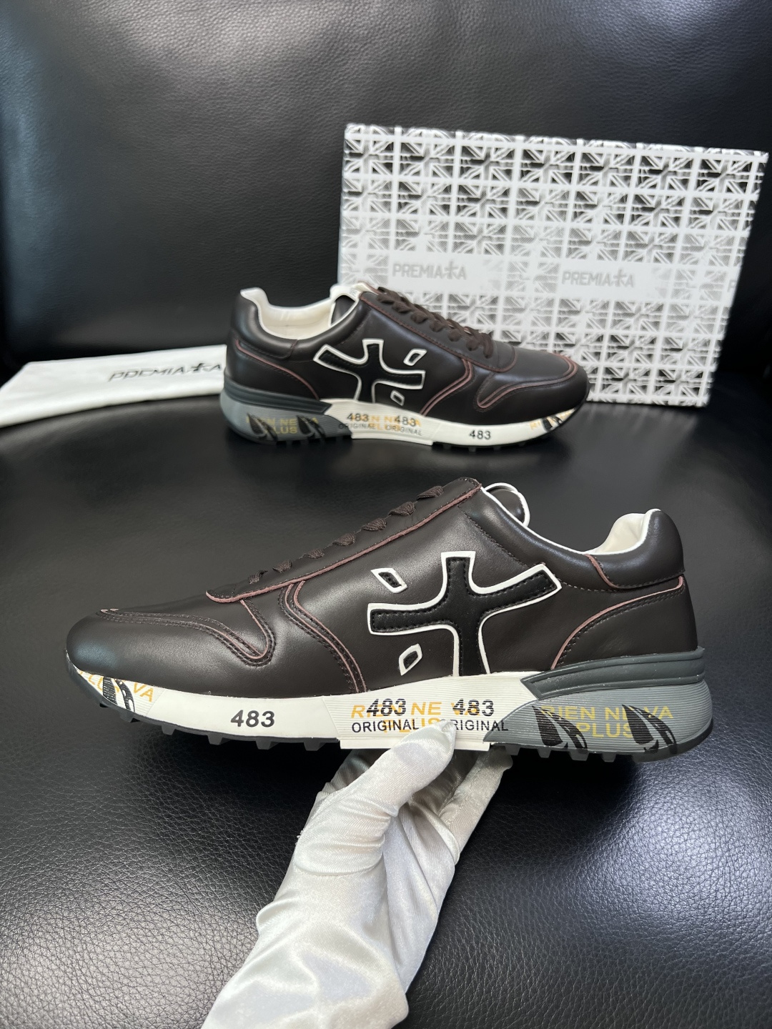 ⚠️只换码不退⚠️   PREMIATA 高品质   顶级工艺品  普瑞米亚达 小牛皮低帮运动鞋本款运动
