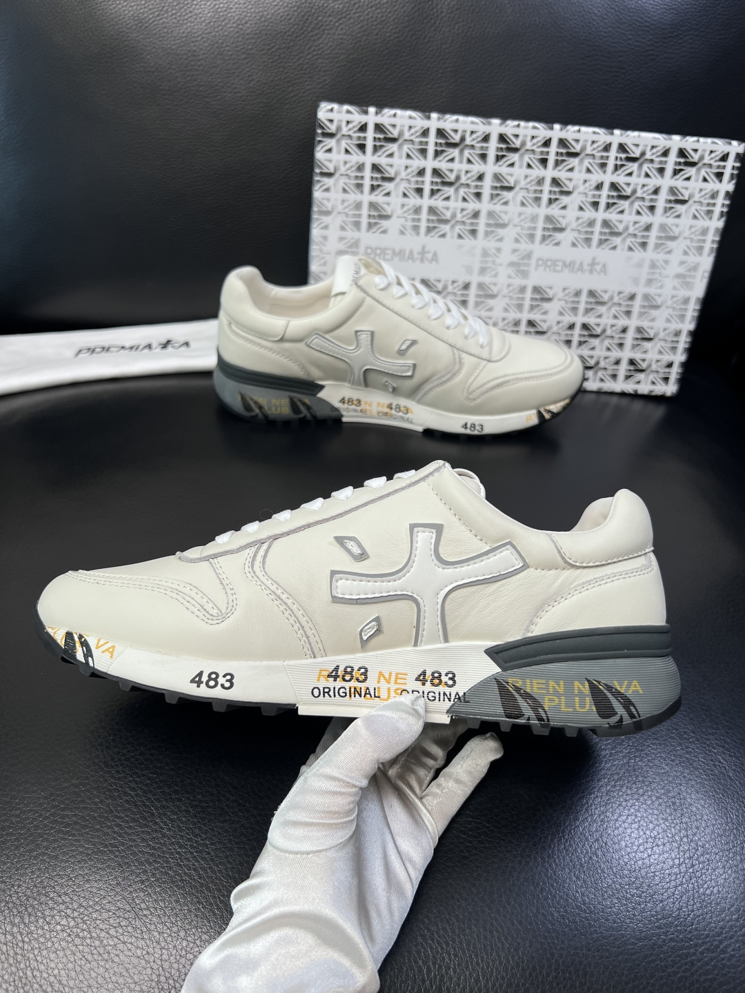 ⚠️只换码不退⚠️   PREMIATA 高品质   顶级工艺品  普瑞米亚达 小牛皮低帮运动鞋本款运动