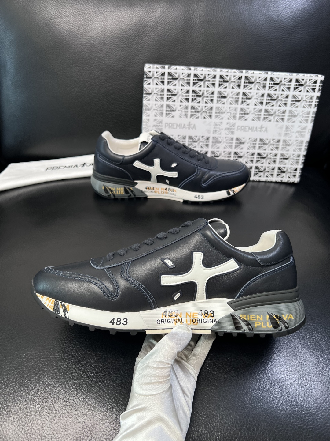 ⚠️只换码不退⚠️   PREMIATA 高品质   顶级工艺品  普瑞米亚达 小牛皮低帮运动鞋本款运动