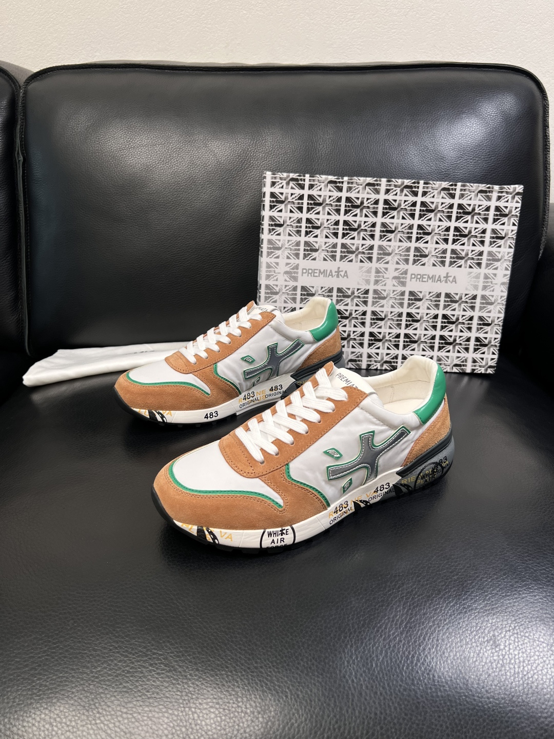 ⚠️只换码不退⚠️   PREMIATA 高品质   顶级工艺品  普瑞米亚达 小牛皮低帮运动鞋本款运动