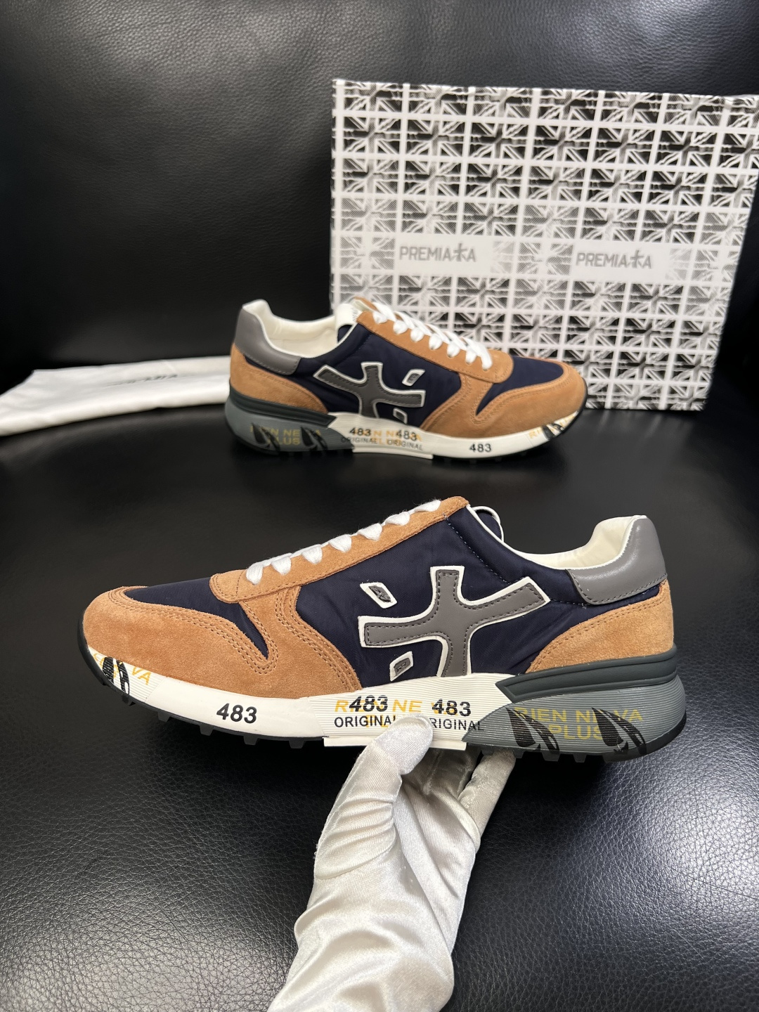 ⚠️只换码不退⚠️   PREMIATA 高品质   顶级工艺品  普瑞米亚达 小牛皮低帮运动鞋本款运动