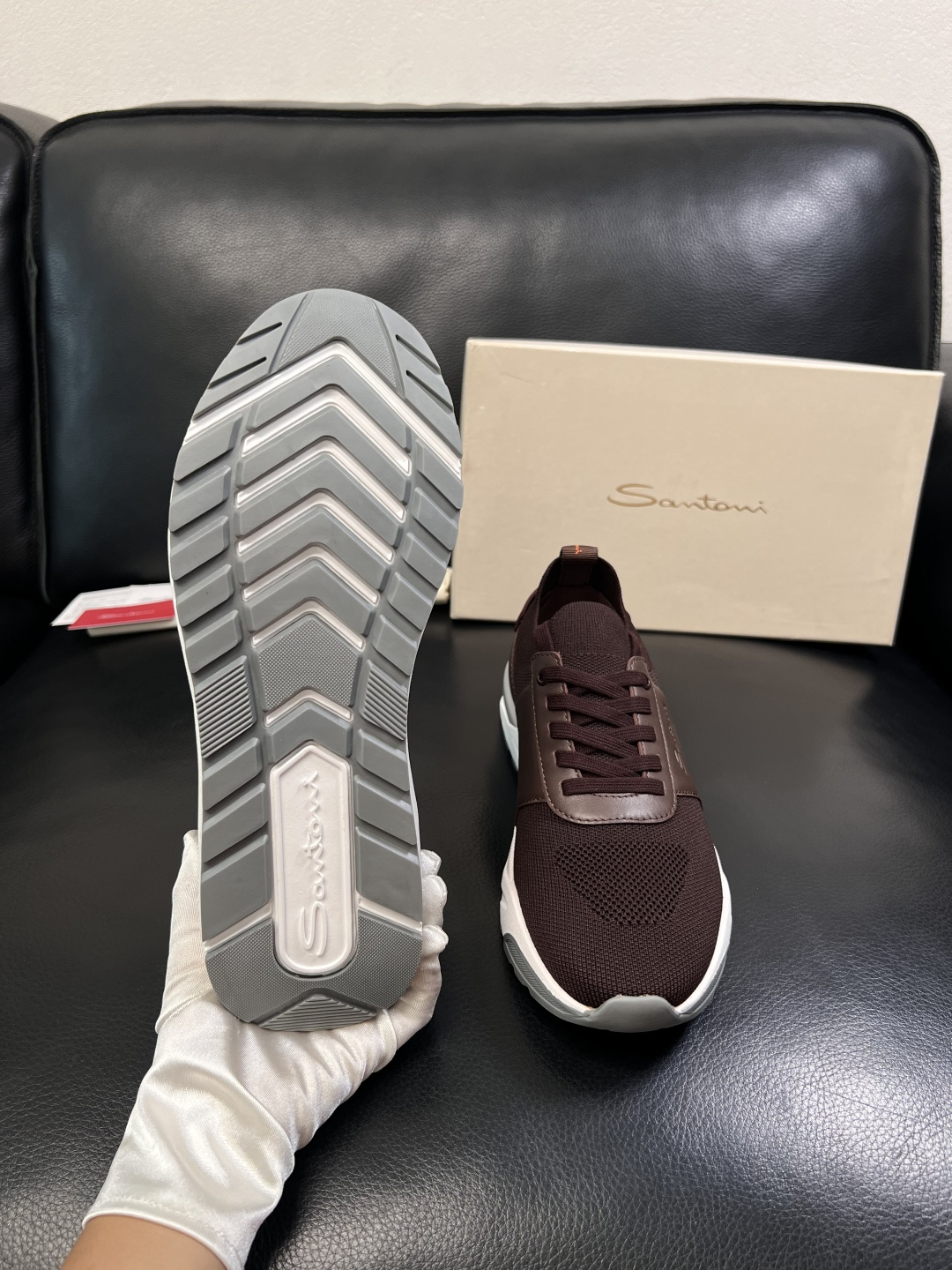 Santoni  高品质    顶级工艺品  圣东尼  专柜新品同步，鞋面意大利进口牛皮飞织面料，进口水