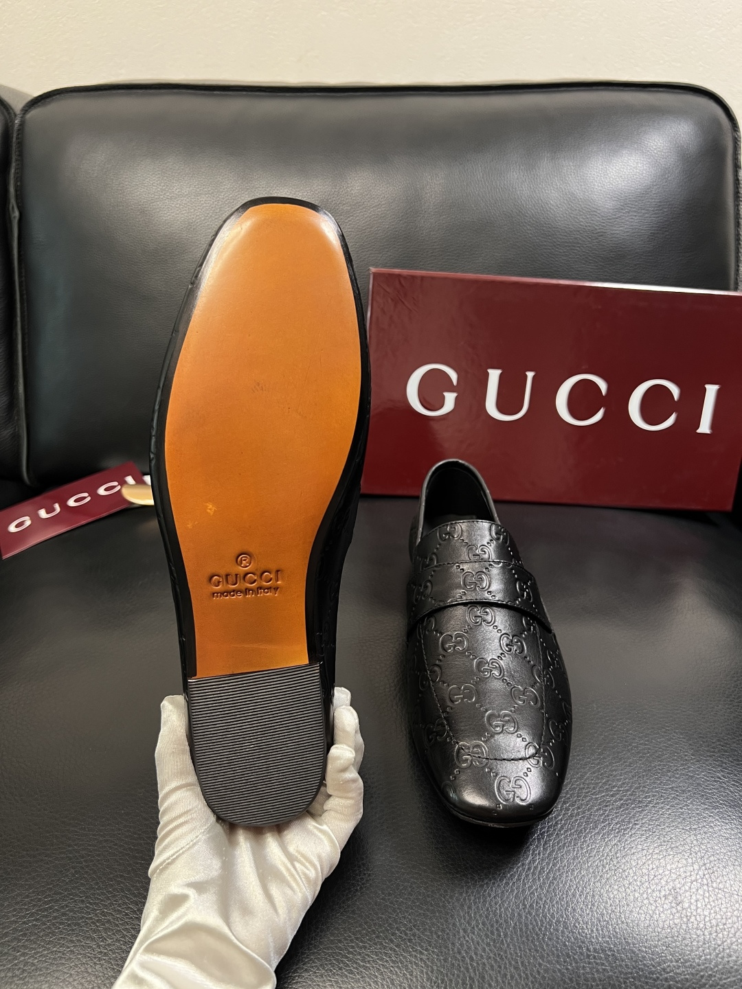 Gucci 高品质  顶级工艺品  古奇  皮鞋专柜新款原厂配置，意大利进口牛皮面料，进口牛皮内里垫，透