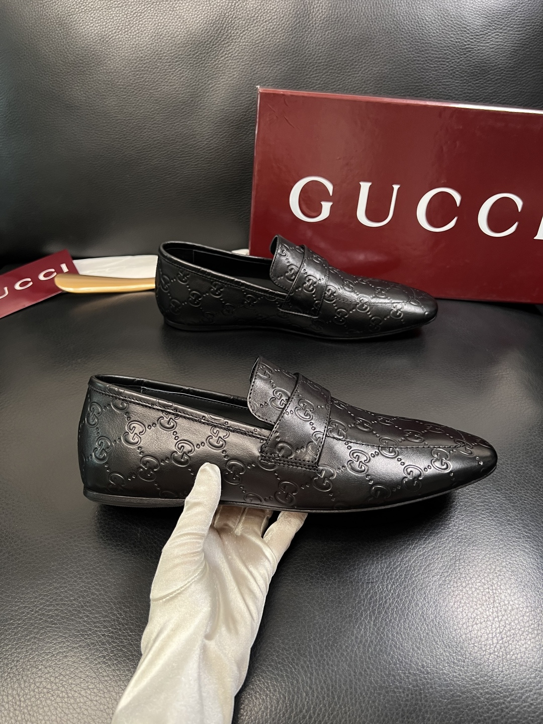 Gucci 高品质  顶级工艺品  古奇  皮鞋专柜新款原厂配置，意大利进口牛皮面料，进口牛皮内里垫，透