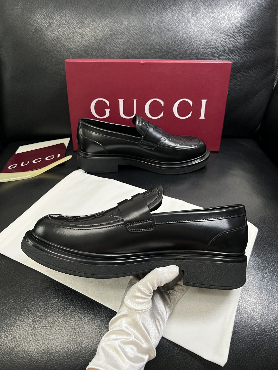 Gucci 高品质  顶级工艺品  古奇  皮鞋专柜新款原厂配置，意大利进口牛皮面料，进口牛皮内里垫，透