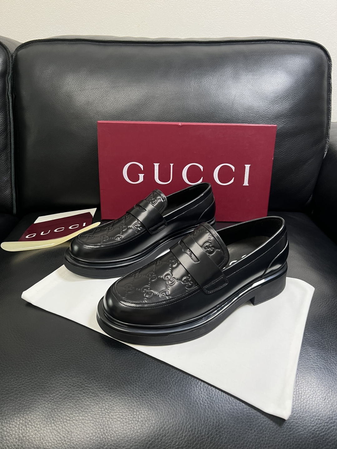 Gucci 高品质  顶级工艺品  古奇  皮鞋专柜新款原厂配置，意大利进口牛皮面料，进口牛皮内里垫，透