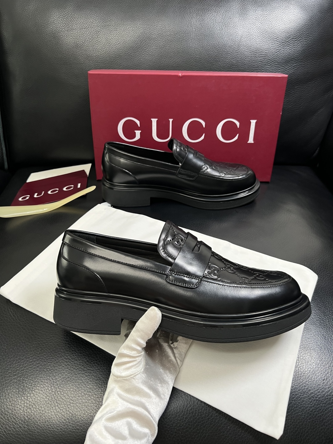 Gucci 高品质  顶级工艺品  古奇  皮鞋专柜新款原厂配置，意大利进口牛皮面料，进口牛皮内里垫，透