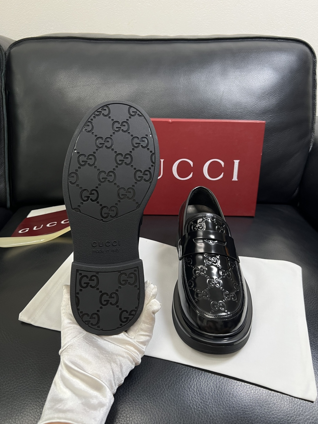 Gucci 高品质  顶级工艺品  古奇  皮鞋专柜新款原厂配置，意大利进口牛皮面料，进口牛皮内里垫，透