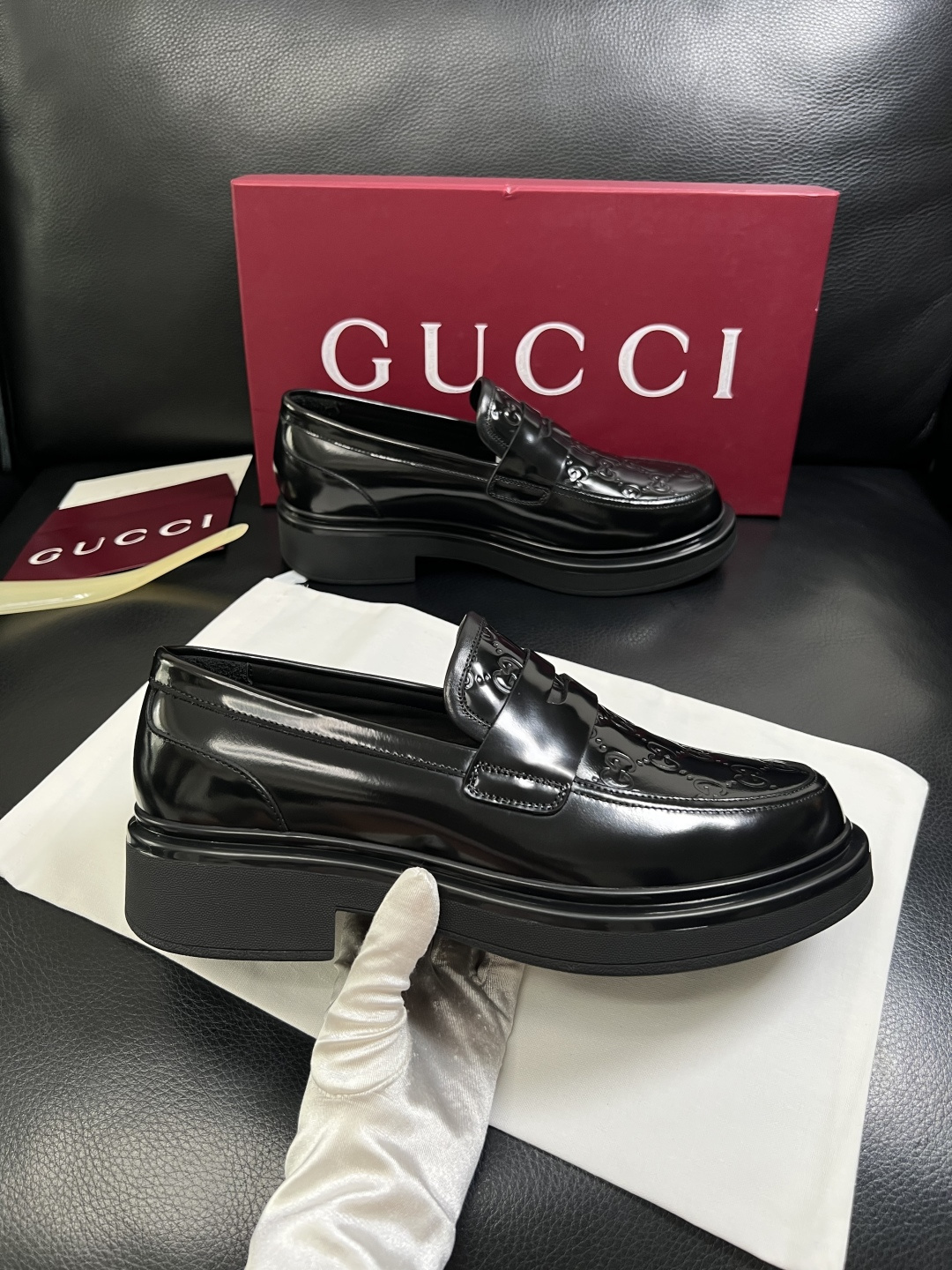Gucci 高品质  顶级工艺品  古奇  皮鞋专柜新款原厂配置，意大利进口牛皮面料，进口牛皮内里垫，透