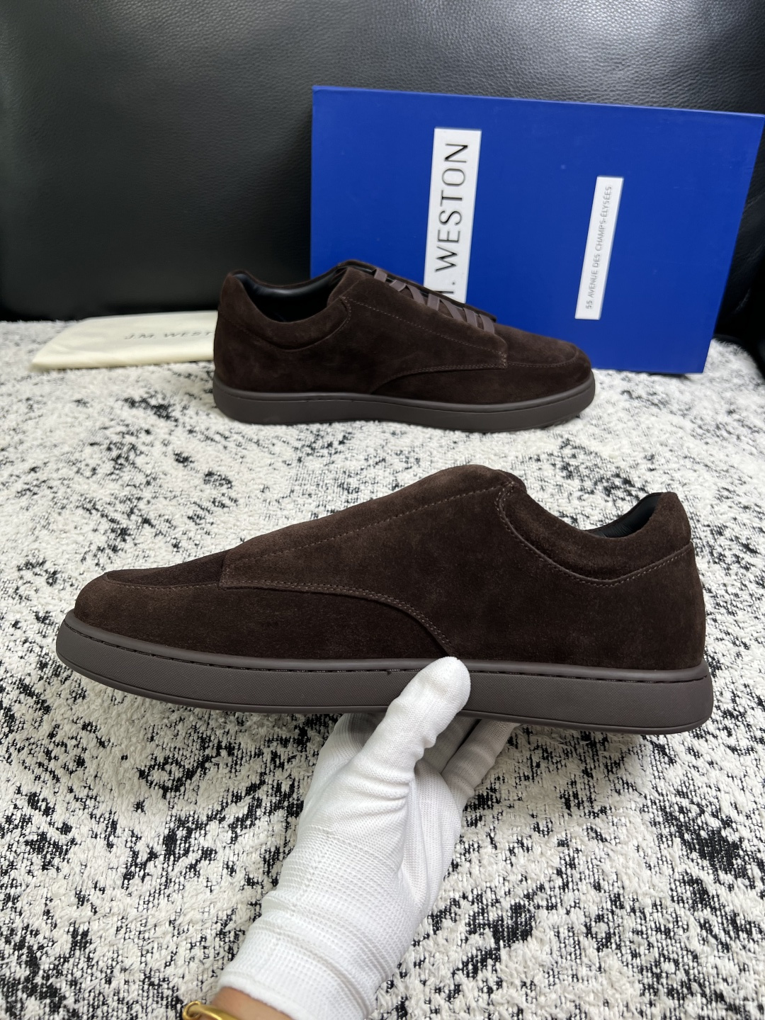 ⚠️只换码不退⚠️   J.M.WESTON  高品质  顶级工艺品  专柜新品同步，鞋面意大利进口牛皮拼布面料，进口水