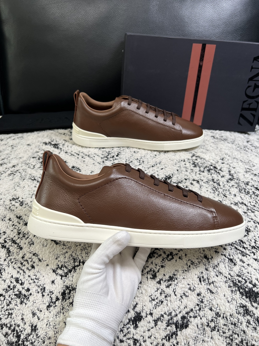 ⚠️只换码不退⚠️   Zegna  高品质  顶级工艺品  杰尼亚  专柜新款原厂配置，意大利进口牛皮面料，进口牛里垫