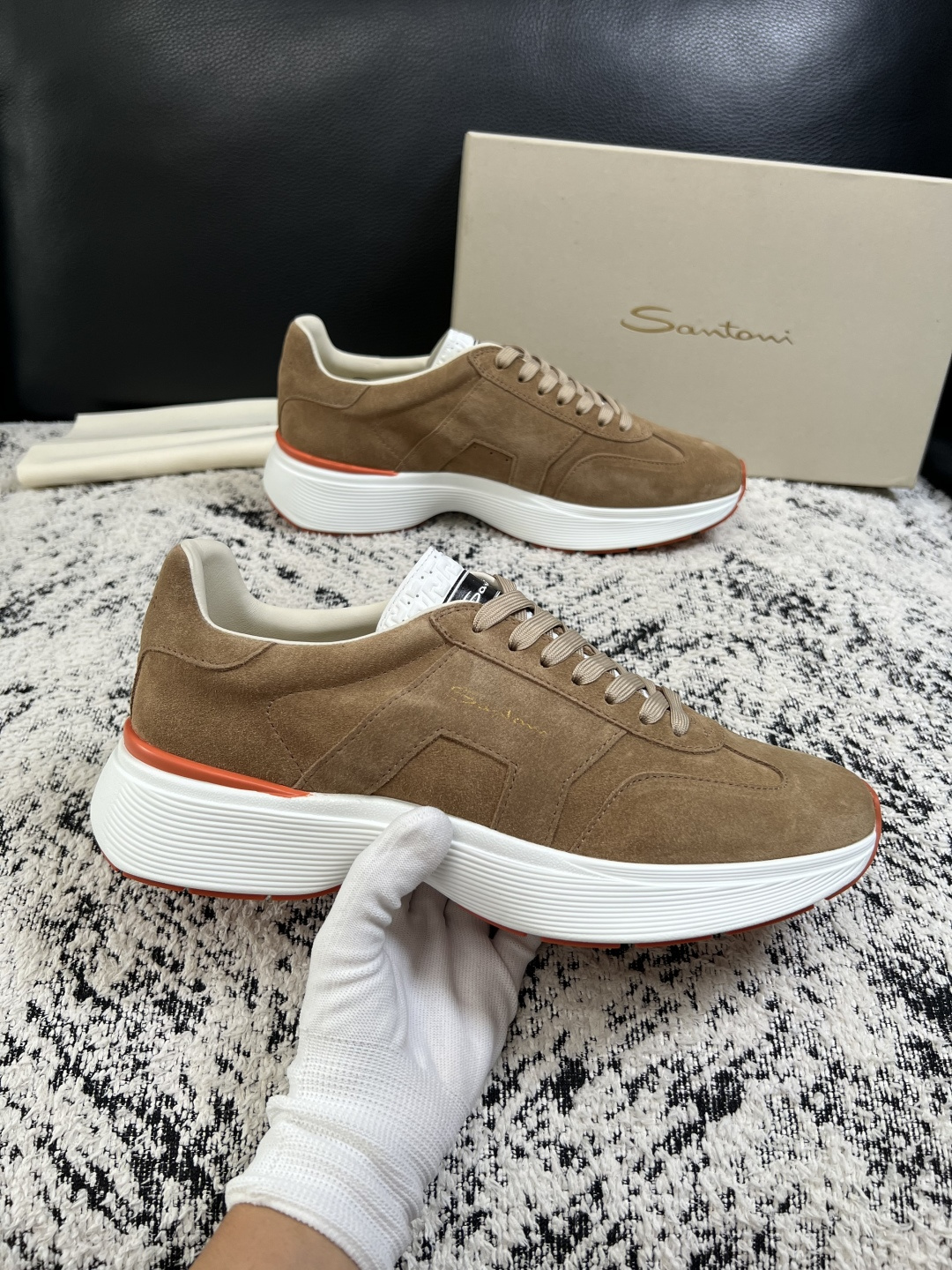 ⚠️只换码不退⚠️    Santoni  高品质    顶级工艺品  圣东尼  专柜新品同步，鞋面意大利进口牛皮拼布面