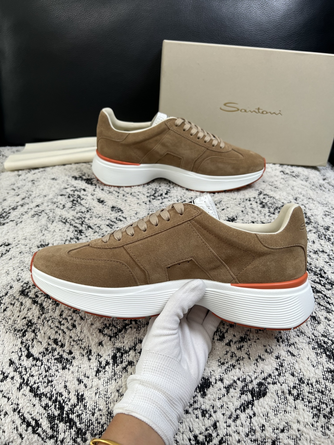 ⚠️只换码不退⚠️    Santoni  高品质    顶级工艺品  圣东尼  专柜新品同步，鞋面意大利进口牛皮拼布面