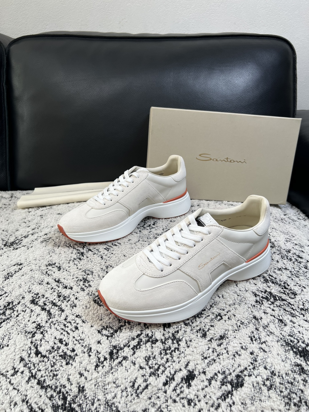 ⚠️只换码不退⚠️    Santoni  高品质    顶级工艺品  圣东尼  专柜新品同步，鞋面意大利进口牛皮拼布面